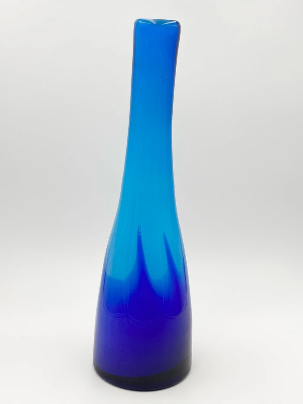 Blue Hand Blown Margie’s Garden Studio 12” Vase Westlake Village California